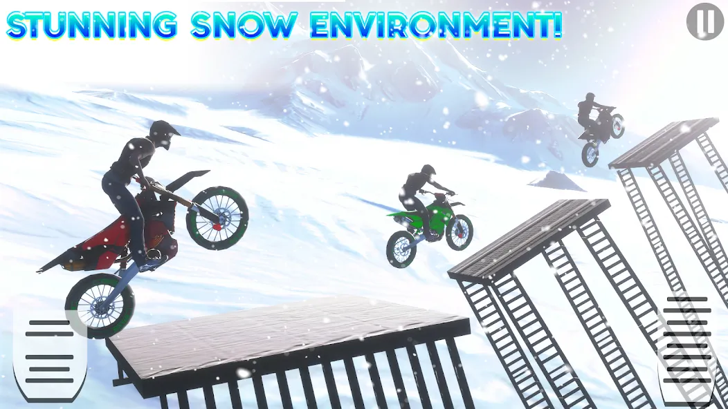 Snow Tricky Bike Stunt Race 3D  [МОД Много монет] Screenshot 2