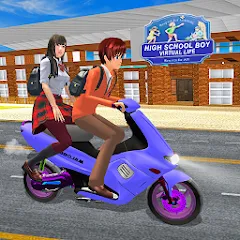 Взломанная High School Boy Virtual Life  [МОД Много монет] - полная версия apk на Андроид