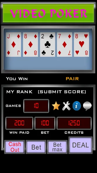 Video Poker (Видео Покер)  [МОД Бесконечные деньги] Screenshot 1