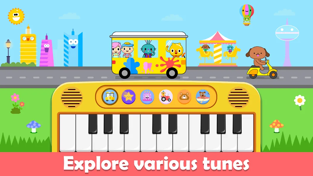 Baby Piano Kids Music Games  [МОД Бесконечные деньги] Screenshot 1