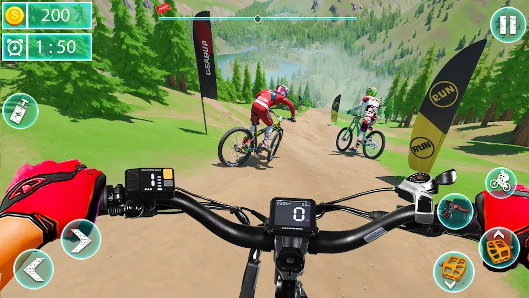 MTB Downhill: BMX Racer  [МОД Много монет] Screenshot 2