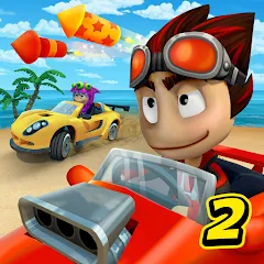 Скачать взломанную Beach Buggy Racing 2 (Бич Багги Рейсинг 2)  [МОД Mega Pack] - последняя версия apk на Андроид