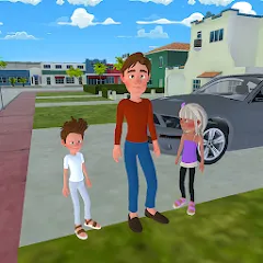 Скачать взломанную Super Dad Virtual : Happy Game  [МОД Unlimited Money] - стабильная версия apk на Андроид