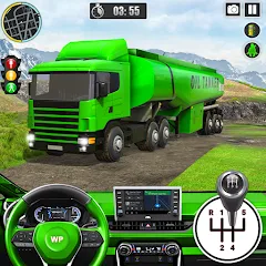 Взломанная Offroad Oil Tanker Truck Games (Оффроуд Игры на машинецистерне для нефти)  [МОД Все открыто] - стабильная версия apk на Андроид