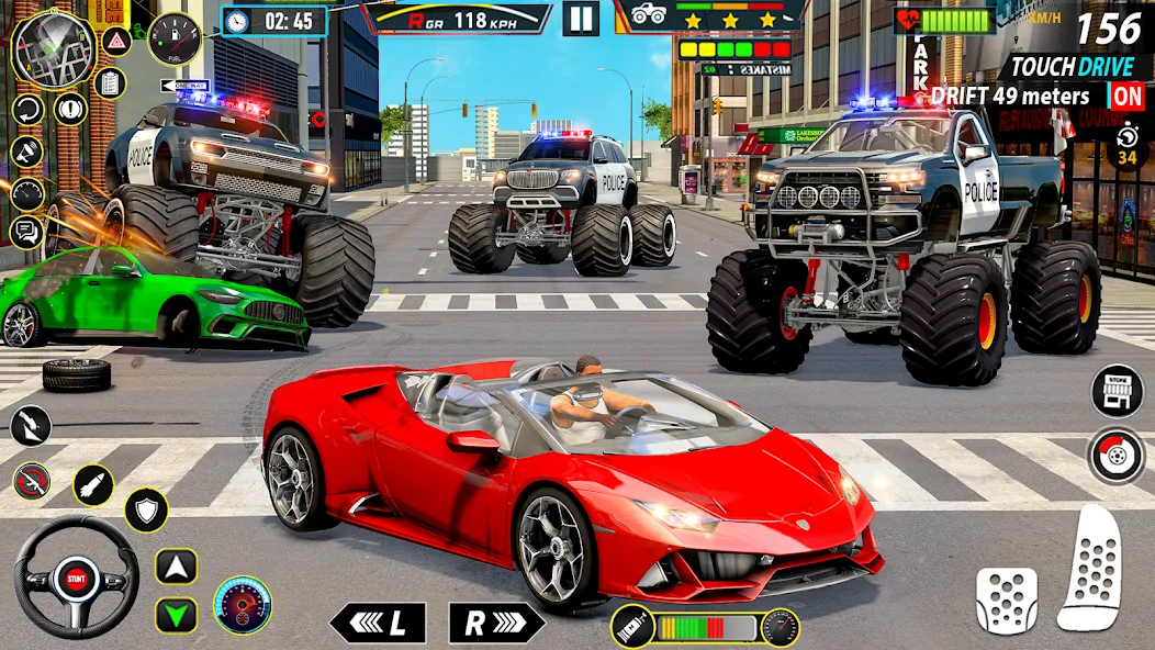 Police Monster Truck Car Games  [МОД Много денег] Screenshot 3