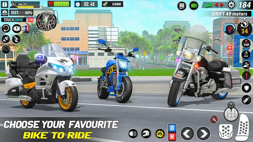 Police Moto Bike Chase Crime (Полицейская мотоциклетная погоня за преступником)  [МОД Menu] Screenshot 2