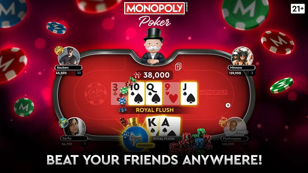 MONOPOLY Poker - Texas Holdem (МОНОПОЛИЯ Покер)  [МОД Unlimited Money] Screenshot 3