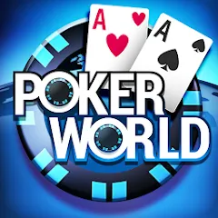 Взломанная Poker World, Offline TX Holdem (Покер Ворлд)  [МОД Unlimited Money] - последняя версия apk на Андроид