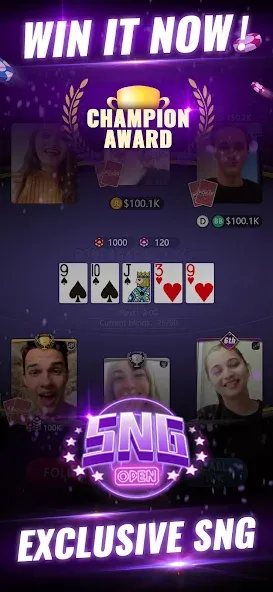 PokerGaga: Texas Holdem Live (ПокерГага)  [МОД Много монет] Screenshot 3