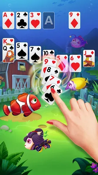 Solitaire Fish Klondike Card (Солитер Карточная игра Клондайк Фиш)  [МОД Много монет] Screenshot 3