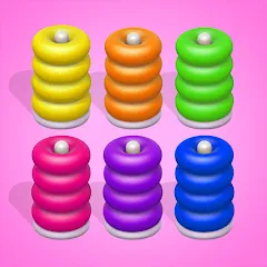 Скачать взлом Color Sort 3D — Hoop Stack  [МОД Бесконечные деньги] - стабильная версия apk на Андроид