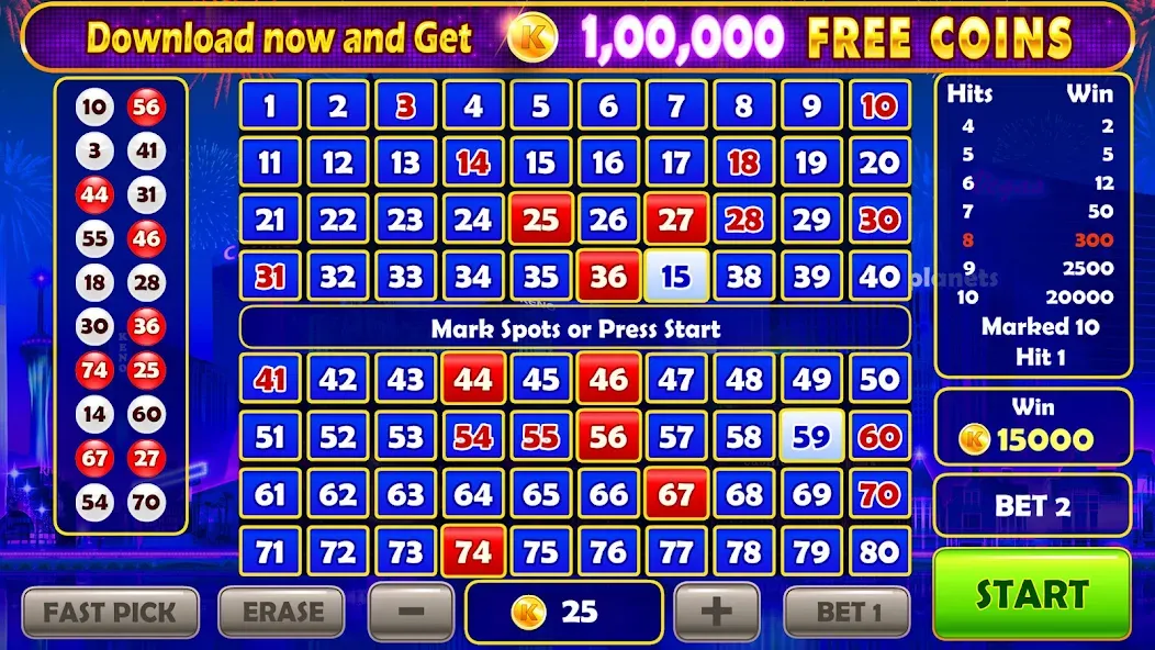 Keno Prime - Super 3X Payout (Кено Приме)  [МОД Menu] Screenshot 1