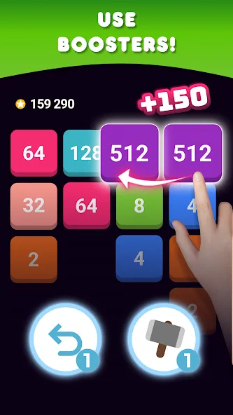 2048: Puzzle Game! Merge Block (Две тысячи сорок восемь)  [МОД Много монет] Screenshot 4