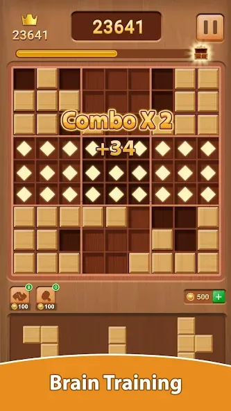 Wood Block Puzzle (Вуд Блок Пазл)  [МОД Бесконечные монеты] Screenshot 2