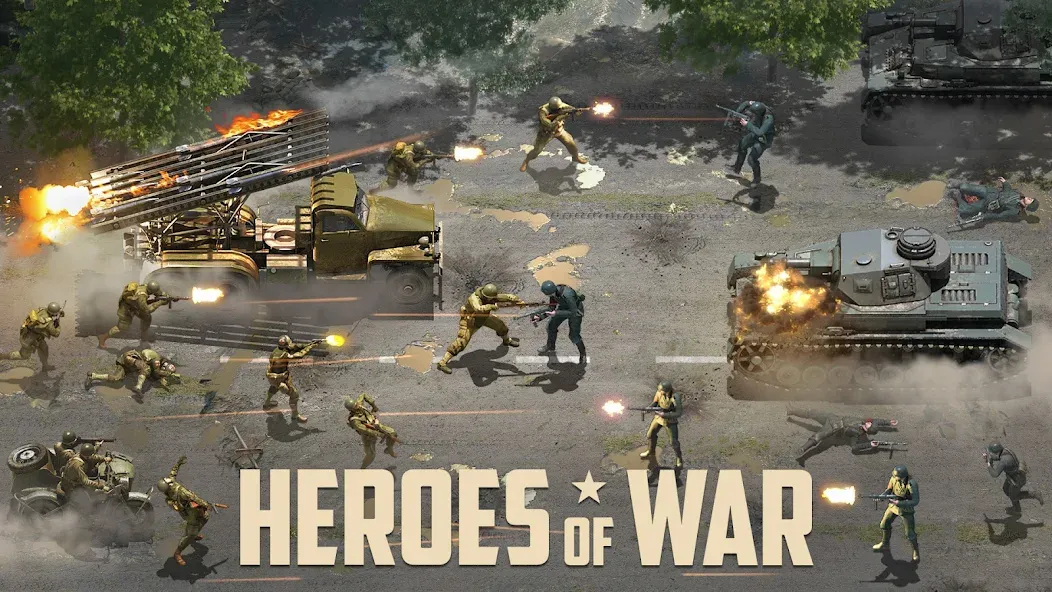 Heroes of War: Idle army game (Герои войны)  [МОД Бесконечные деньги] Screenshot 1