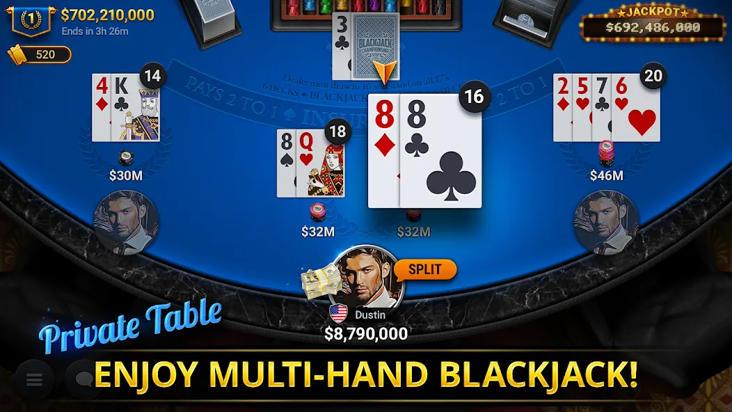 Blackjack Championship (Блэкджек Чемпионат)  [МОД Все открыто] Screenshot 5