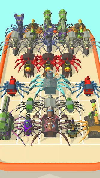 Merge Spider Train  [МОД Menu] Screenshot 2