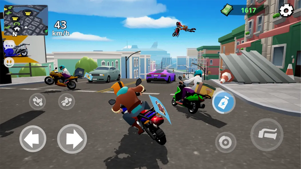 Moto City: Mad Bike Delivery (Мото Сити)  [МОД Много денег] Screenshot 2