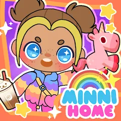 Взломанная Minni Family Home - Play House (Минни Семейный дом)  [МОД Unlimited Money] - полная версия apk на Андроид