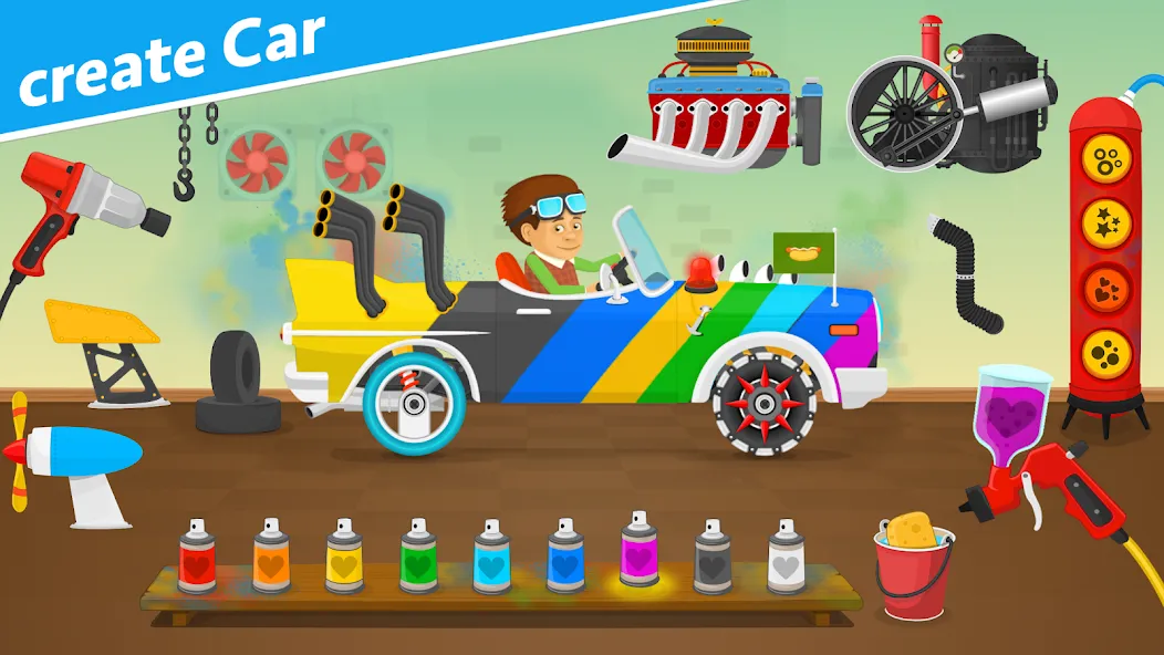 Racing car games for kids 2-5  [МОД Unlimited Money] Screenshot 2