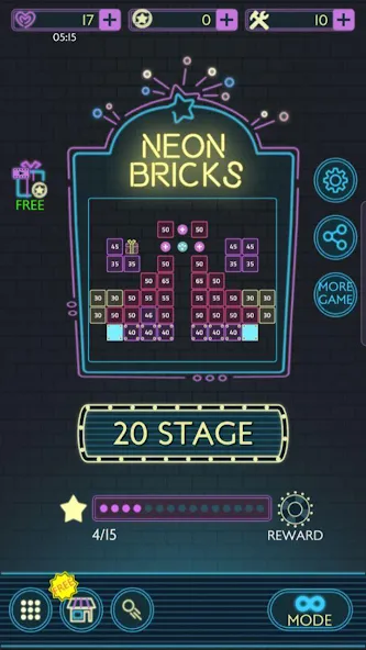 Neon bricks  [МОД Меню] Screenshot 1