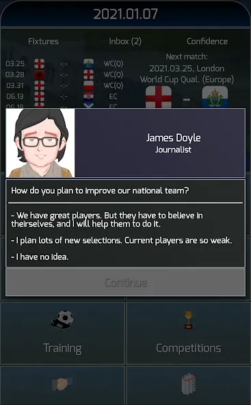 True Football National Manager (Тру Футбол Национальный Менеджер)  [МОД Menu] Screenshot 2