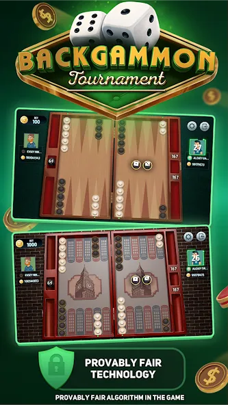 Backgammon Tournament  [МОД Много денег] Screenshot 1