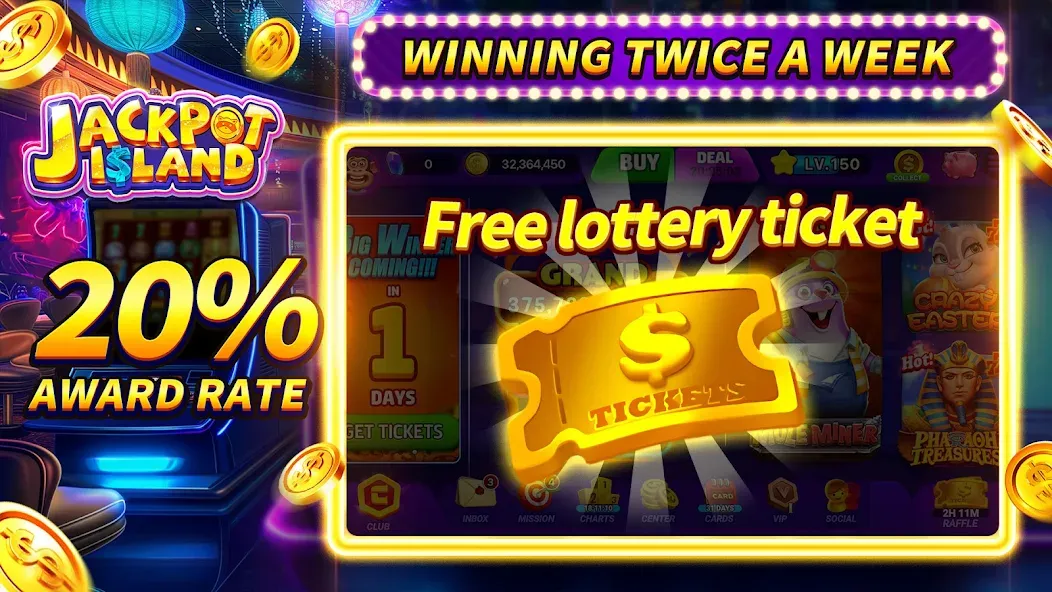 Jackpot Island - Slots Machine (Джекпот Айленд)  [МОД Бесконечные монеты] Screenshot 2