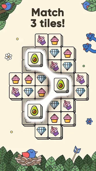 3 Tiles - Tile Matching Games (Тайлс)  [МОД Бесконечные деньги] Screenshot 1