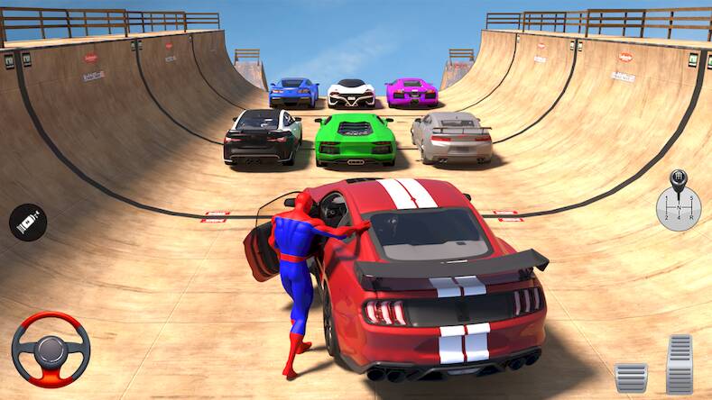   Superhero Car: Mega Ramp Games -     
