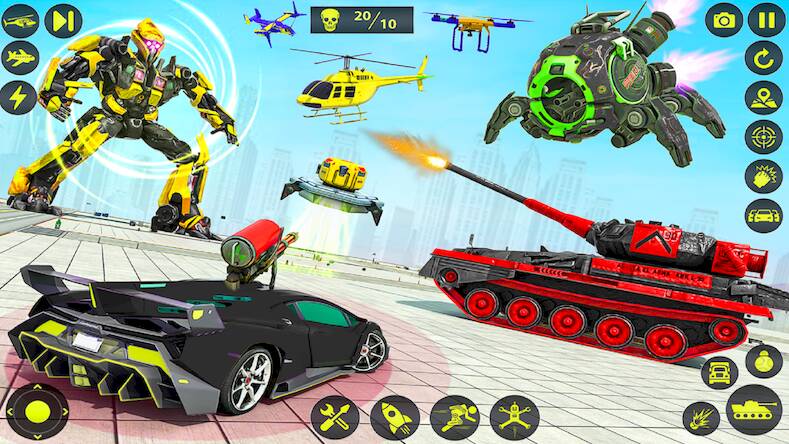   Army Tank Robot Car Games: -     